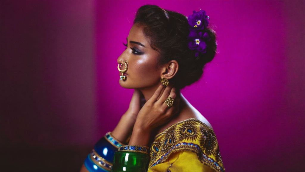 Dewy finish bridal makeup with glowing skin in Navi Mumbai