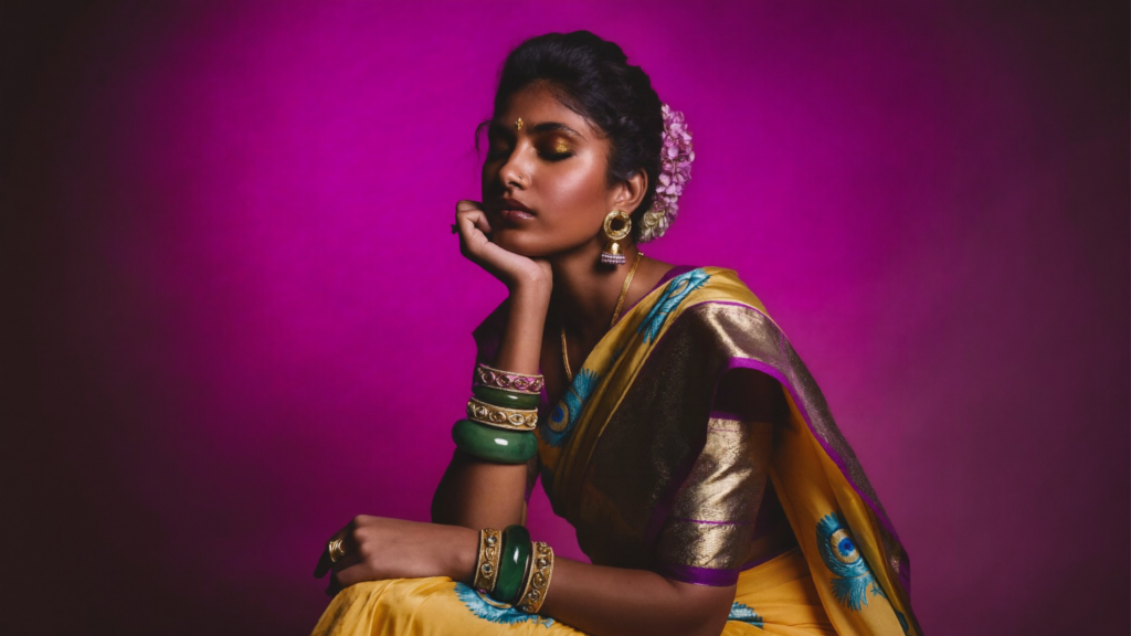 Elegant engagement ceremony makeup in Navi Mumbai