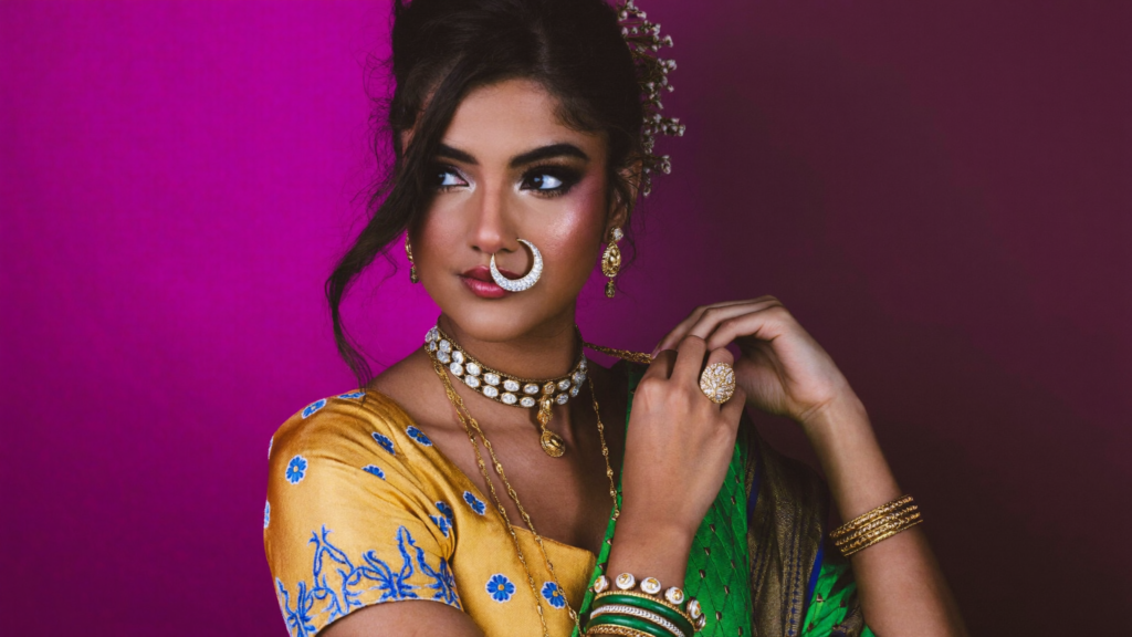 Vibrant sangeet night makeup look in Navi Mumbai