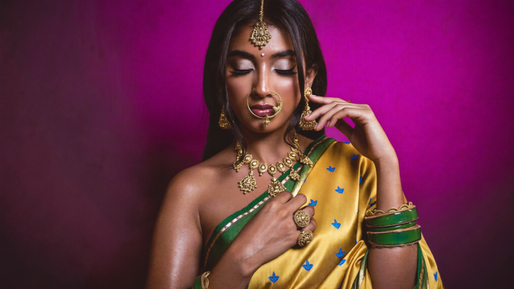 Glamorous wedding reception makeup look in Navi Mumbai